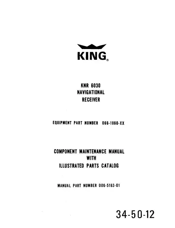 King Knr 6030 Nav Receiver Component Maintenance-Illustrated Parts (066-5163-01) 1