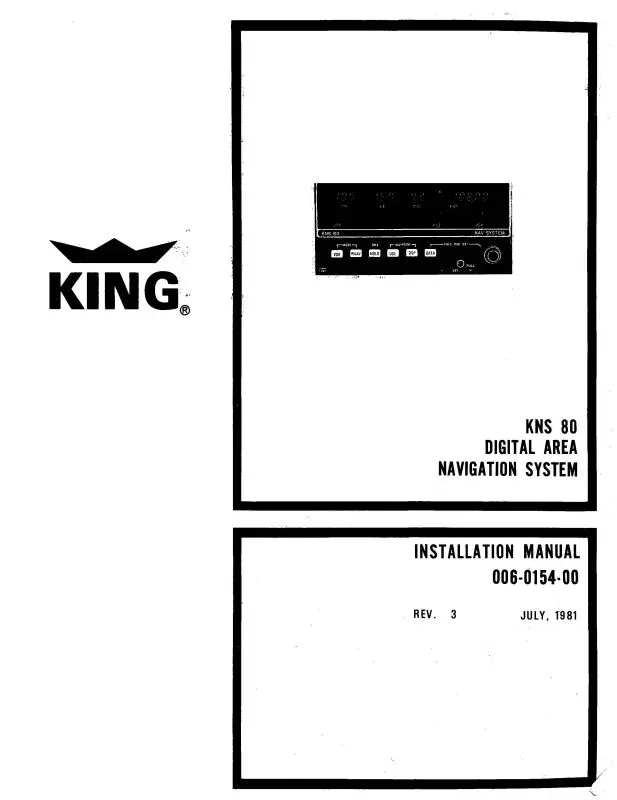 King Kns80digital Area Nav System Maintenance-Overhaul Manual (006-5154-02) 1
