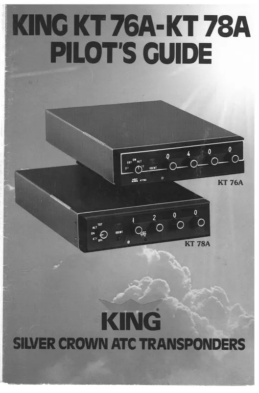 King Kt 76A-78A Transponder Pilot's Guide (Kikt76a,78A-Pgc) 1