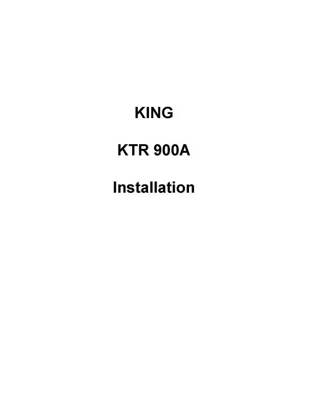 King Ktr-900A Vhf Comm Transceiver Installation Manual (006-5034-01-In) 1