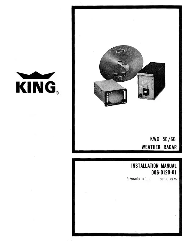 King Kwx50,60,Kt45,241,242,Ka116,59 Maintenance, Installation, Operation (006-0120-01) 1