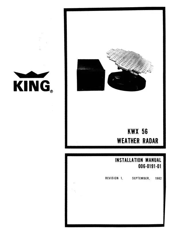 King Kwx 56 Weather Radar Maintenance, Installation (006-0191-01) 1