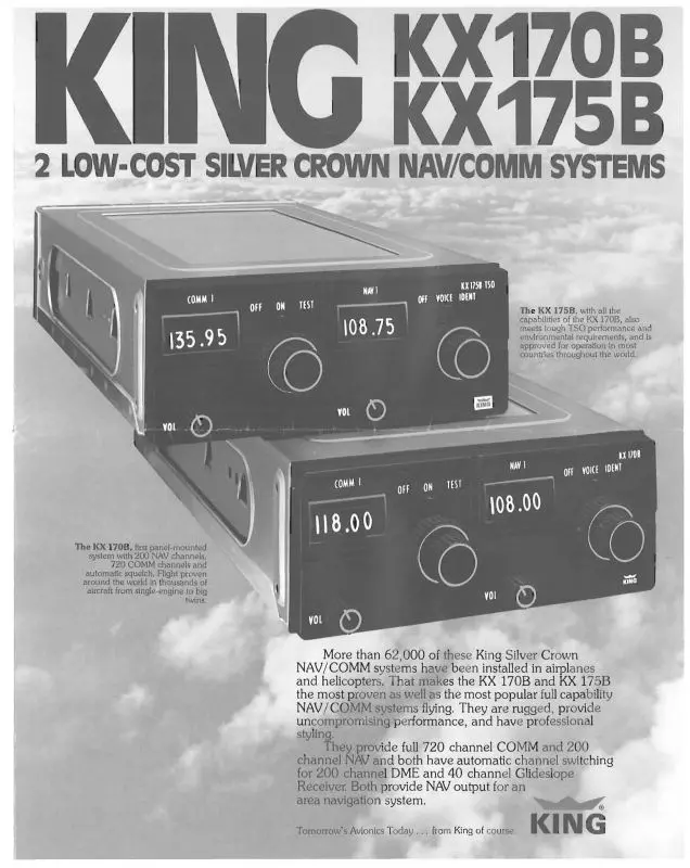 King Kx 170B, Kx175b Nav,Com Ops, Pilot's Guide (Kikx170b175bopc) 1