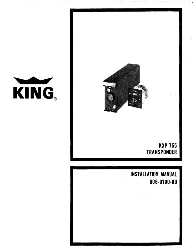 King Kxp 755 Transponder Installation-Maintenance Manual (006-0100-01) 1