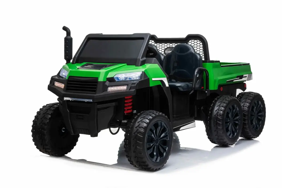 24V Farm Truck Utv 2 Seater 6 Wheels With Tipper Electric Kids' Ride-On Car With Parental Remote Controller Green-Kow 1