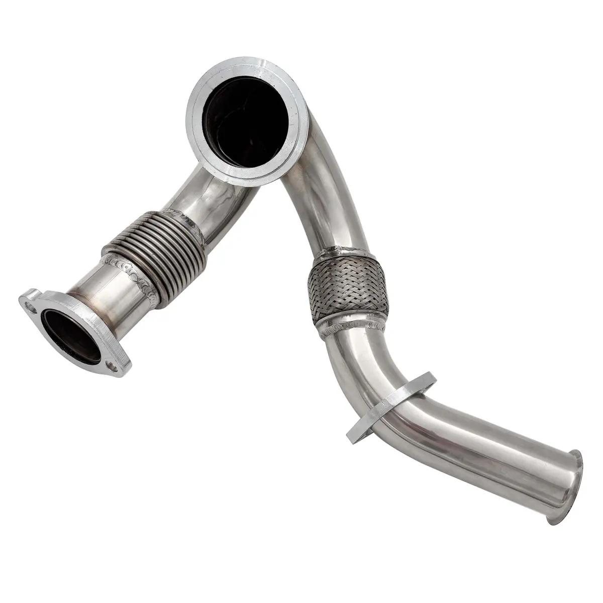 Trucktok 2003-2007 6.0L Ford F250 F350 F450 Powerstroke Diesel Heavy Duty Polished Exhaust Up-Pipe Y-Pipe 1