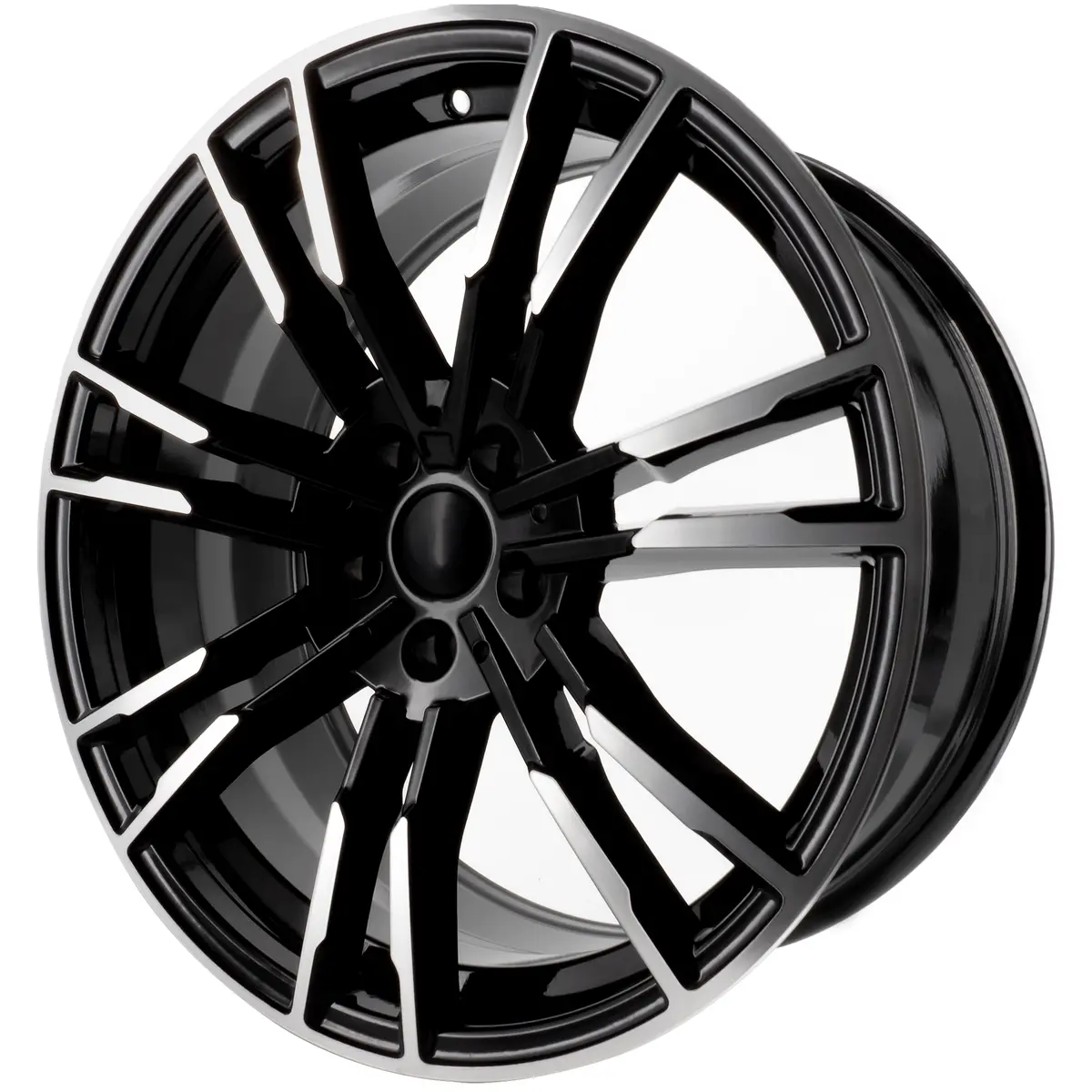 Volkswagen And Audi Style Wheels 19X8.5/9.5 5X112, Black/Machined Rims Set Of 4 1