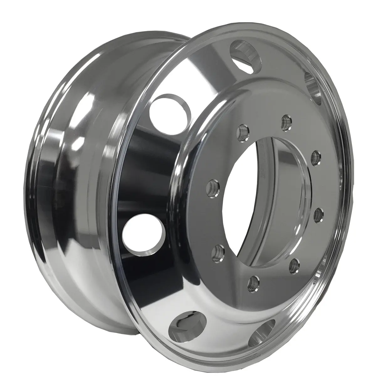 Truck Wheels 19.5" X 6.75" Forged Aluminum Rims Both-Side Mirror Polished 1