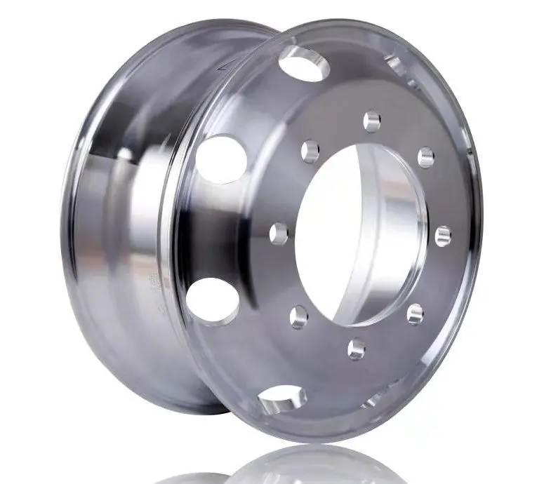 Truck Wheels 19.5 X 6.75 Forged Aluminum Rims Machined Bright 1