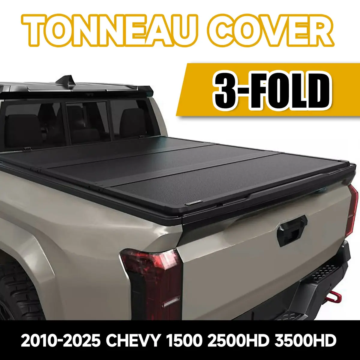Trucktok 2010-2025 Chevy Silverado Sierra 8Ft 3-Fold Hard Bed Tonneau Cover 2