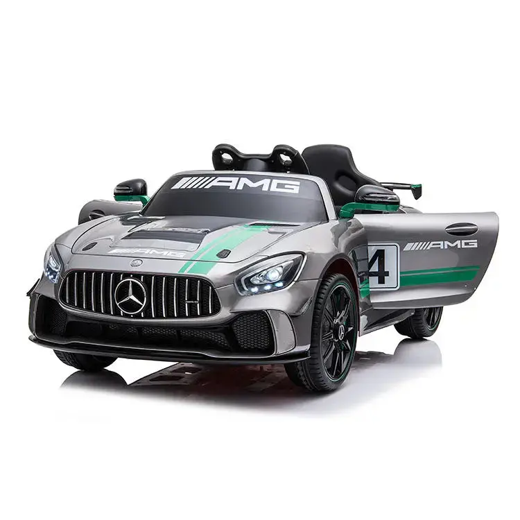 Mercedes Benz Amg Gt4 12V Kids Ride On - Sliver Green 1