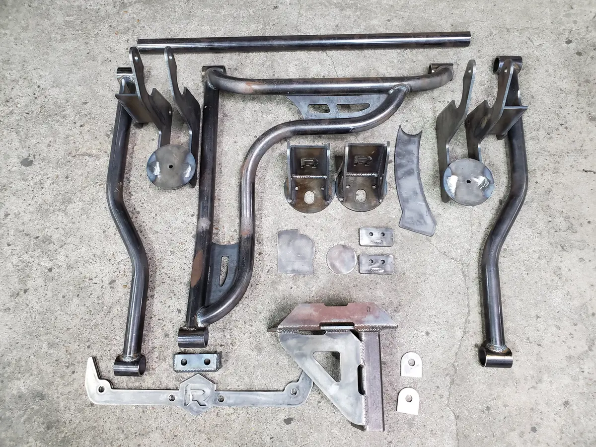 1999-2006 Silverado Sierra Rear Airbag Suspension 3 Link Wishbone Kit Big Lip Billet Wheels 1