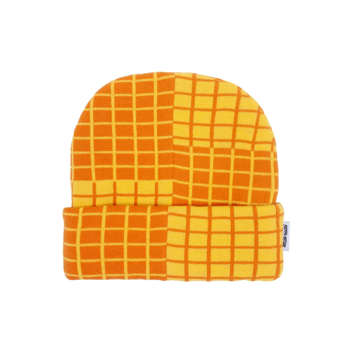 Fucking Awesome Checker Block Cuff Beanie Orange/Yellow 1