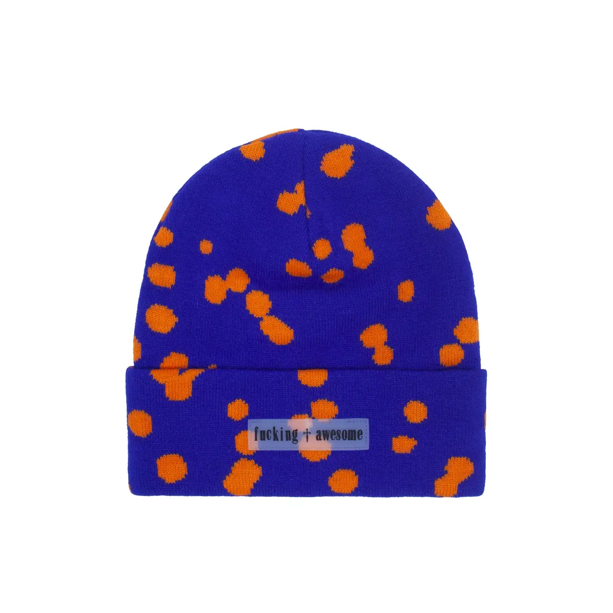 Fucking Awesome Splat Cuff Beanie Blue/Orange 1