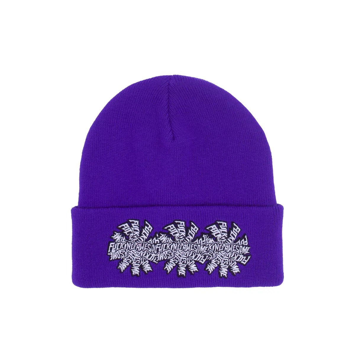 Fucking Awesome Three Spiral Cuff Beanie Purple 1
