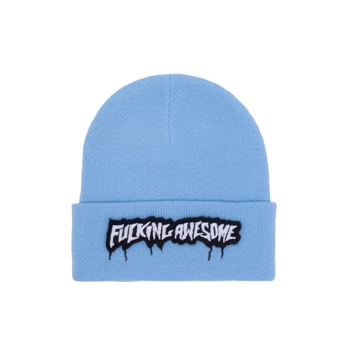 Fucking Awesome Velcro Stamp Cuff Beanie Light Blue 1