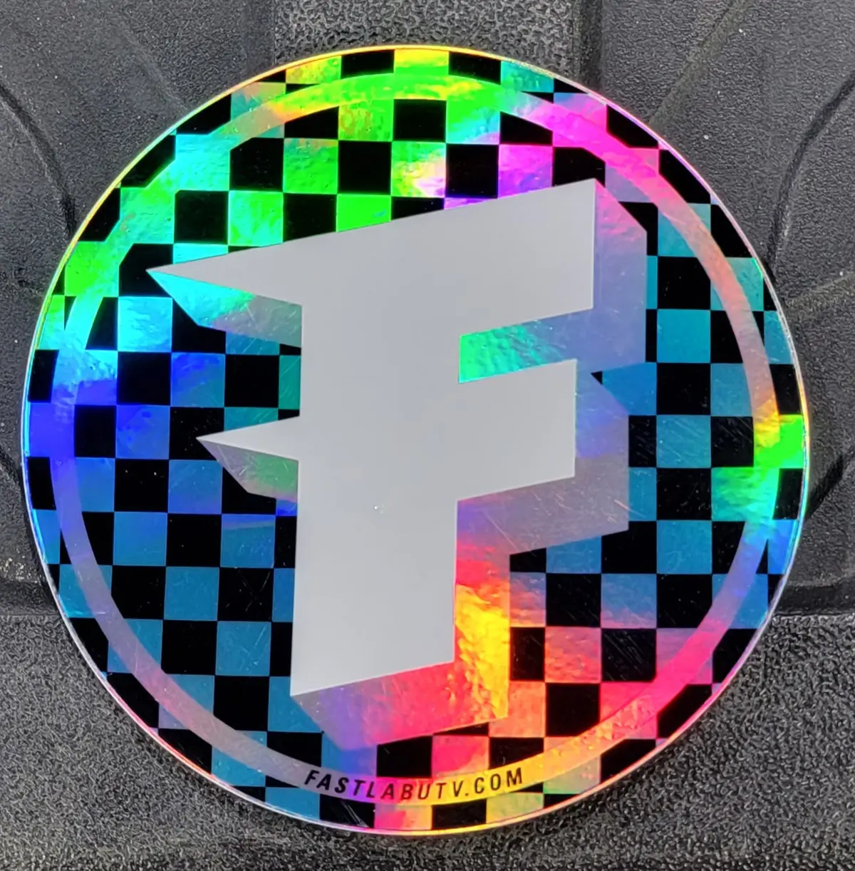 Fastlab 5" Circle Holo Checkers Decal 1