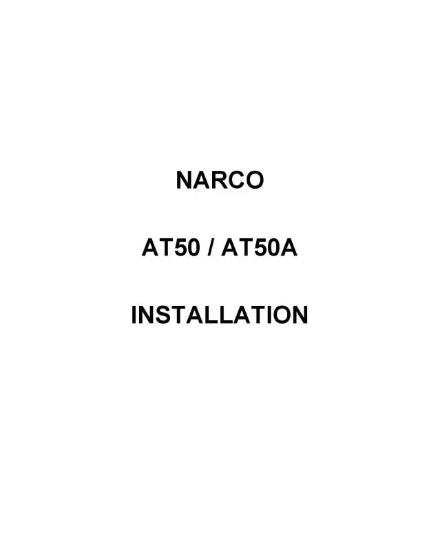 Narco At-50 Transponder, At-50A 1972 Installation Manual (03604-621) 1