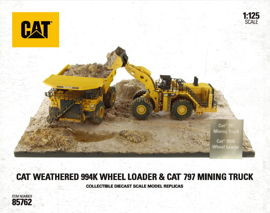 1:125 Scale Weathered 994K Wheel Loader & Cat 797 Mining Truck, Weathered Series, 85762 1