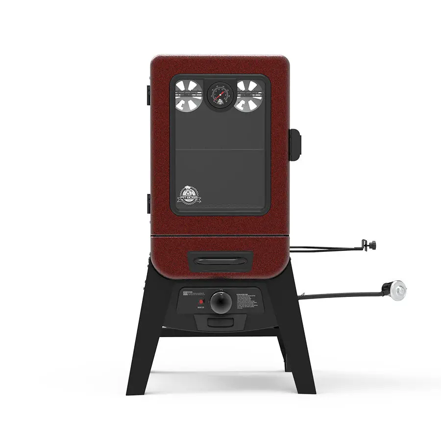 2-Series Red Hammertone Gas Vertical Smoker - Pbv2g1 1
