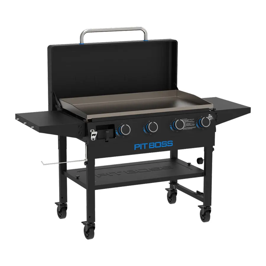 4-Burner Deluxe Griddle With Side Shelves + Lid - Pb4bgd1 1