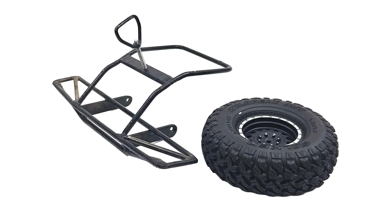 Custom Axial Scx10iii Early Bronco Custom Rear Bumper W/ Spare Tire Carrier 1