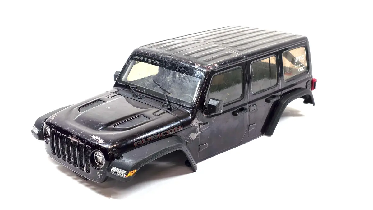 Axial Scx10iii Jeep Rubicon Jlu Lexan Body W/ Led Light Kit (Back Window Is Cut Out) 1