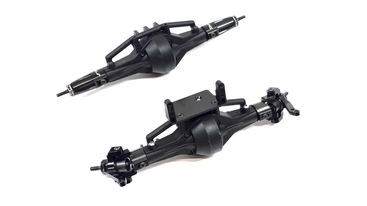 Og Axial Scx10 Complete Axle Set W/ Aluminum Steering Knuckels, Chubs & Rear Lock Outs 1