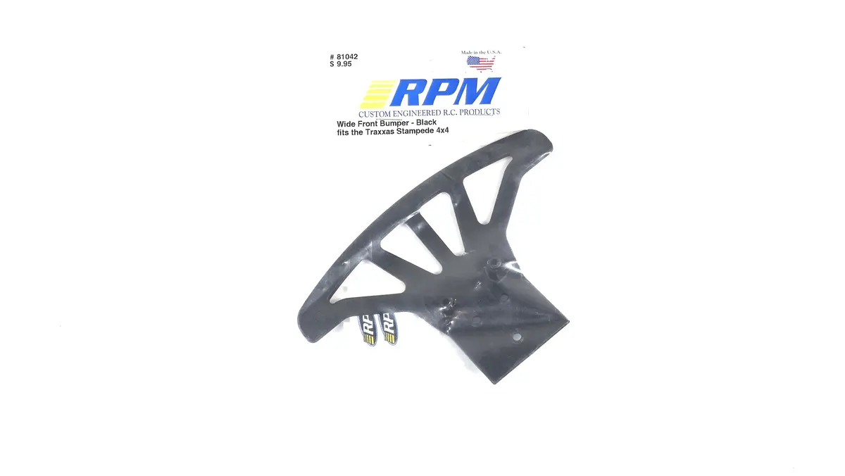 Rpm Wide Front Bumper - Black Fits The Traxxas Stampede 4X4 1