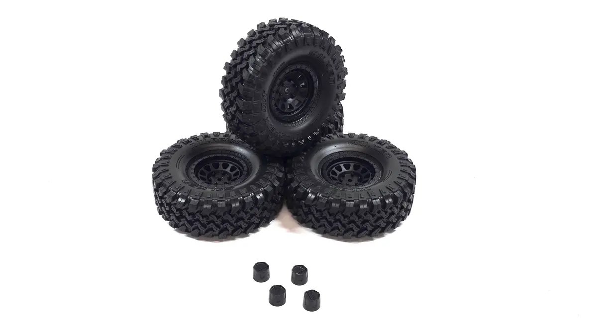 Axial 1.9 Falken Wild Peak M/T Scale Tires Set Of 4 W/ Hubs 1