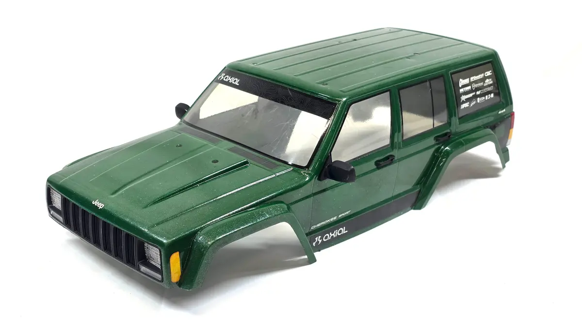 Discontinued Axial Jeep Xj Lexan Body W/ Custom Green Paint Job 1