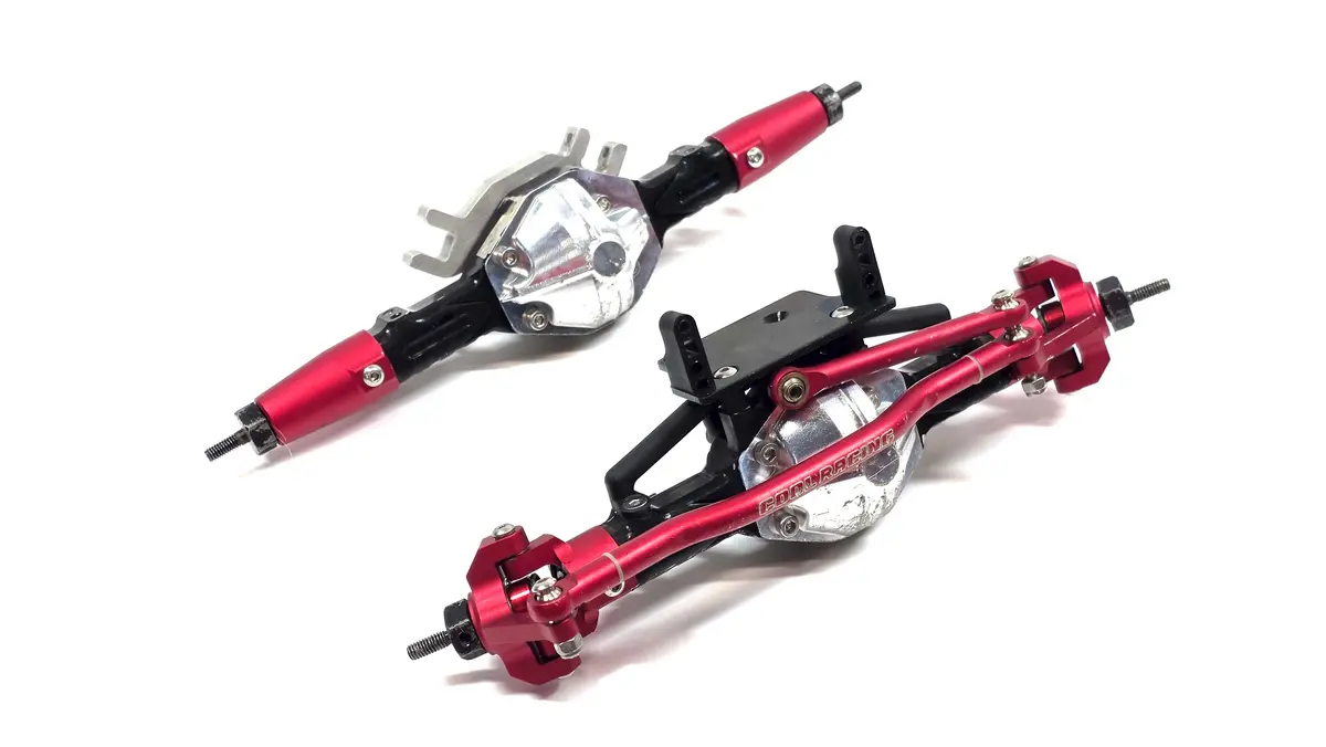Full Aluminum Og Axial Scx10 Axles Front & Rear W/ Steering Links 1