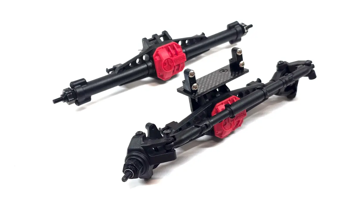 Axial Ar44 Straight Axles W/ Servo On Axle Mount & Universal Axle Shafts 1