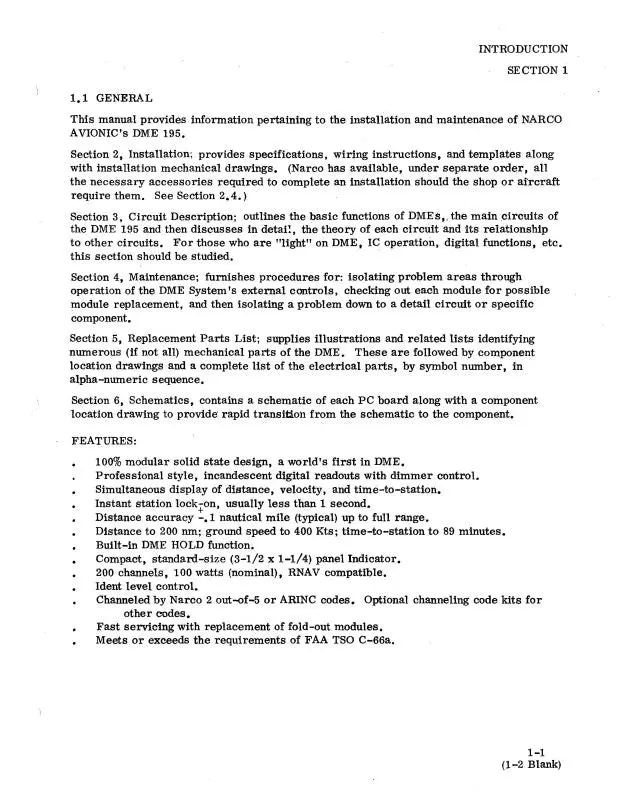 Narco Dme195 1976 Installation Manual (03313-0621) 1