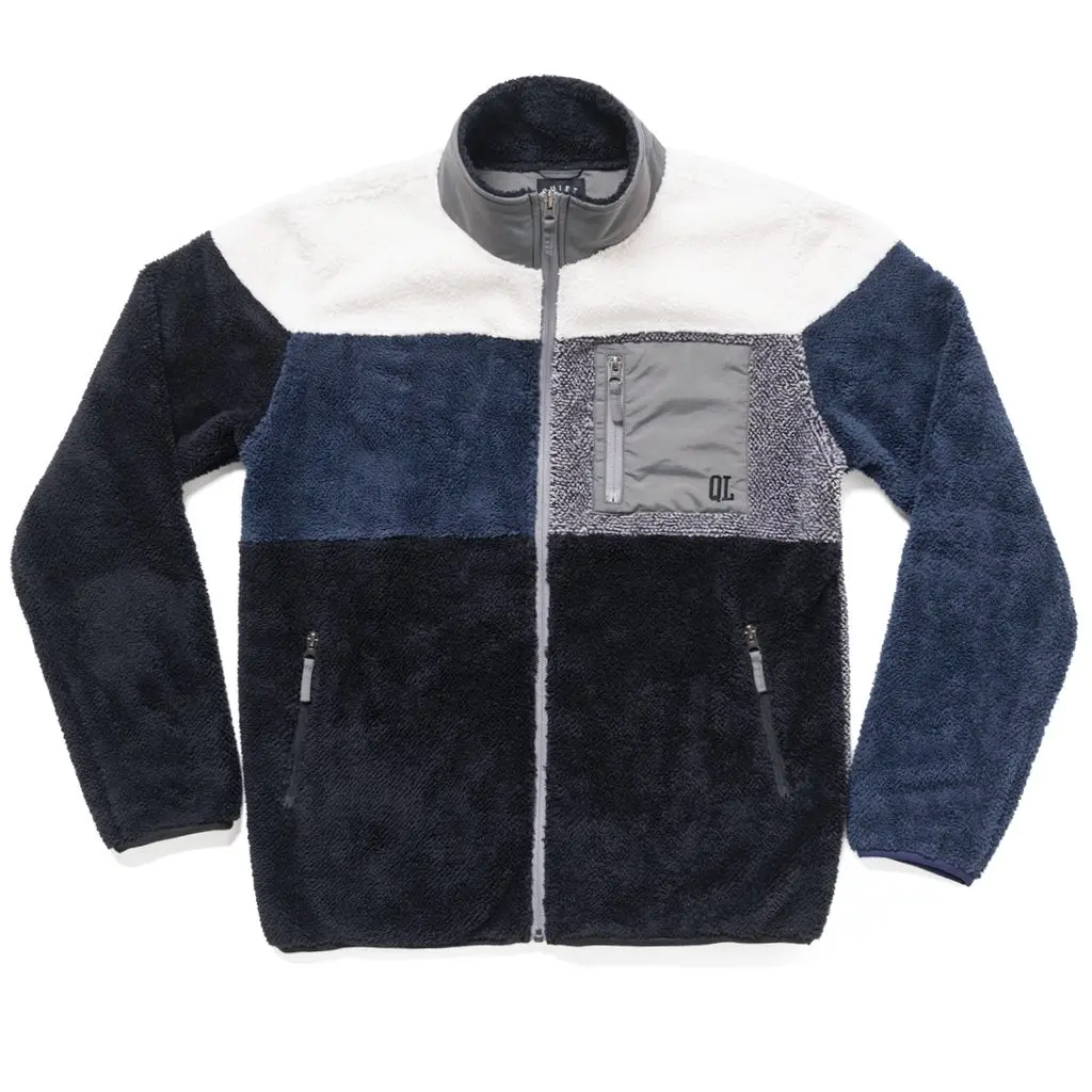 Quiet Life Block Polar Fleece Jacket Black/Navy 1