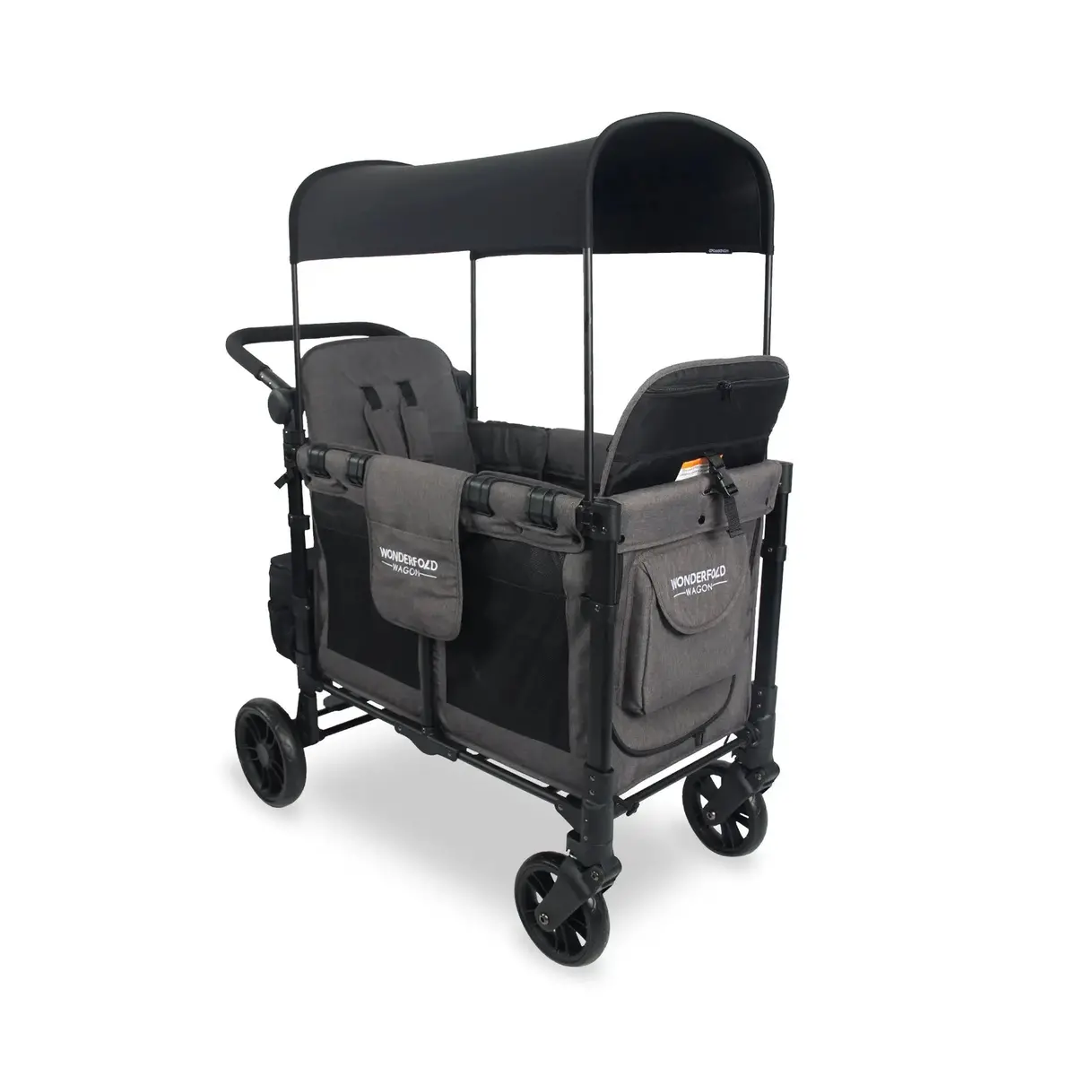 W2 Elite Multifunctional Double Stroller Wagon (2 Seater) Gray - Wonderfold 1