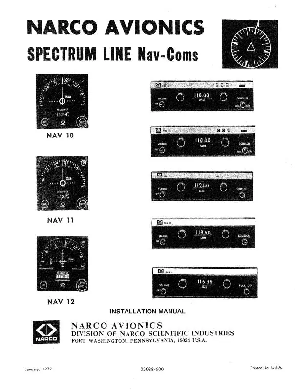 Narco Nav 10,11,12,14 Series Installation (03088-620) 1