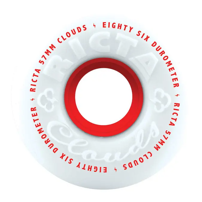Ricta Wheels Clouds 86A White/Red Core 57Mm 1