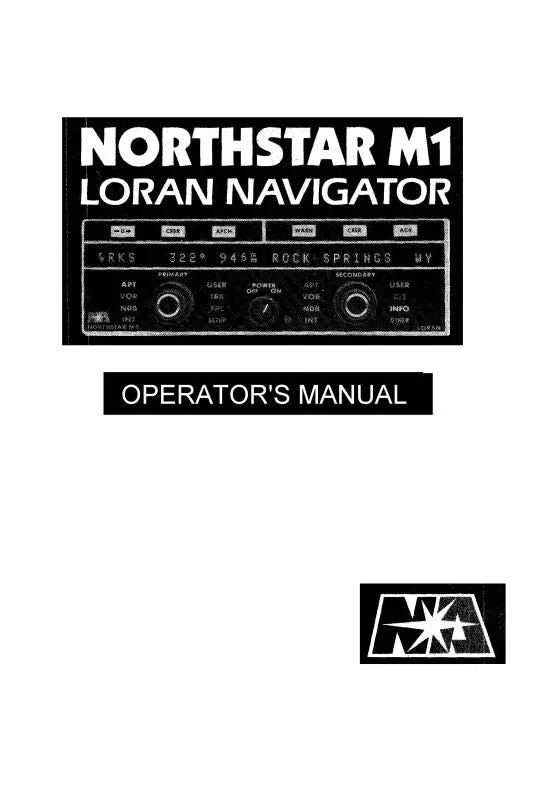 Northstar Avionics Northstar M1 Loran Navigator Operator's Manual (Nsm1-Op) 1