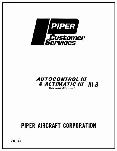 Autocontrol Iii, Altimatic, Altimatic Iiib Maintenance (753-723) 1
