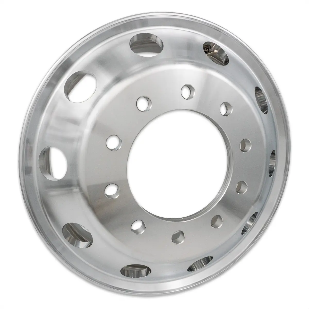 24.5X8.25 Truck Wheels 4Pcs Forged Aluminum Rims Machined Bright 1