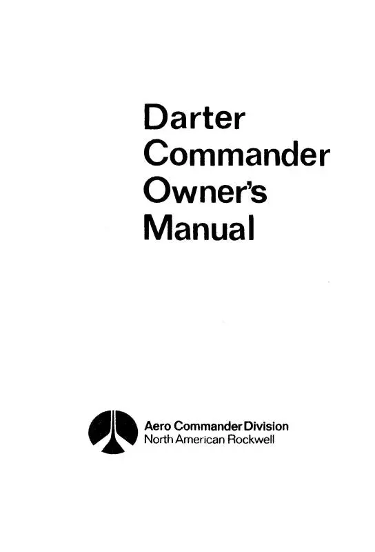 Aero Commander 100 Darter Commander Owner's, Flight Manual (Ac100-F-C) 1