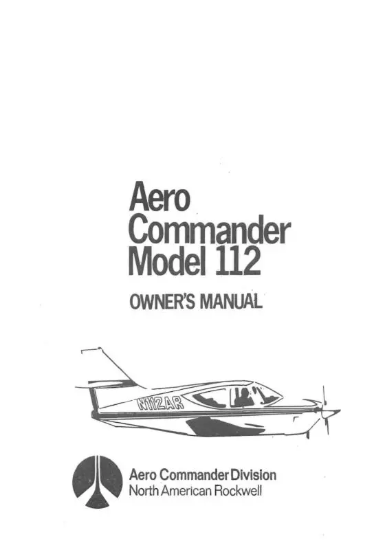 Aero Commander 112 Commander Owner's Manual (Ac112-O-C) 1