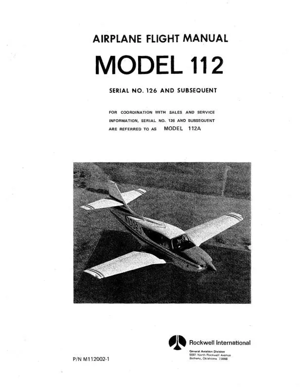 Aero Commander 112A 1974-1976 Flight Manual (M112002-1) 1