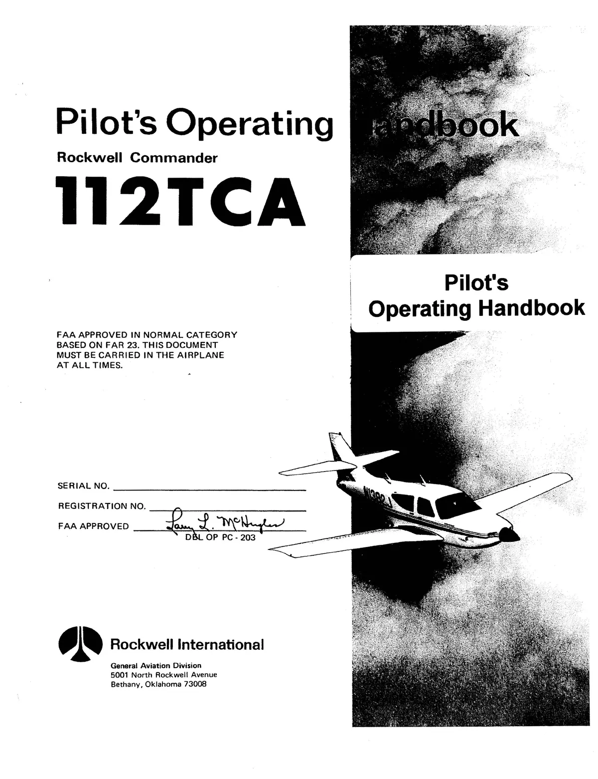 Aero Commander 112Tc-A Commander 1977-79 Pilot's Operating Handbook (Ac112tca77poh-C) 1