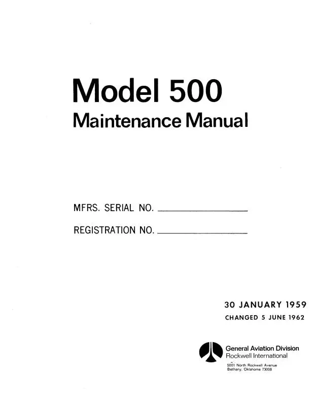 Aero Commander 500 Series Maintenance Manual (Ac500-M-C) 1