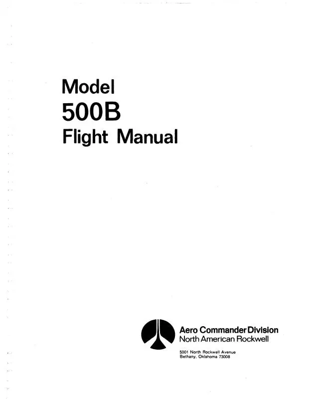 Aero Commander 500B 1960-65 Flight Manual (Ac500b-F-C) 1