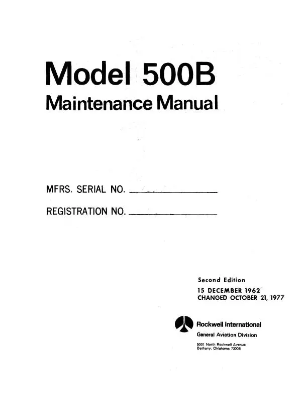 Aero Commander 500B Maintenance Manual (Ac500b-M-C) 1