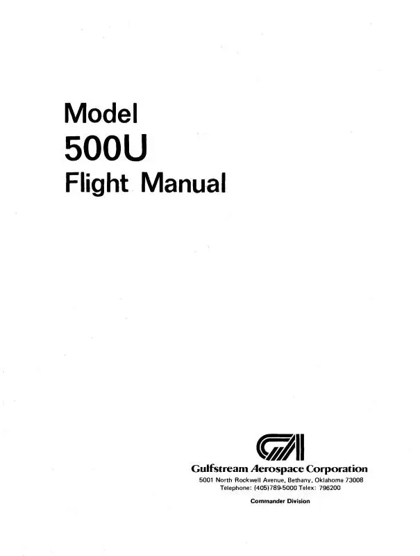 Aero Commander 500U 1966-67 Flight Manual (Ac500u66-67-F-C) 1