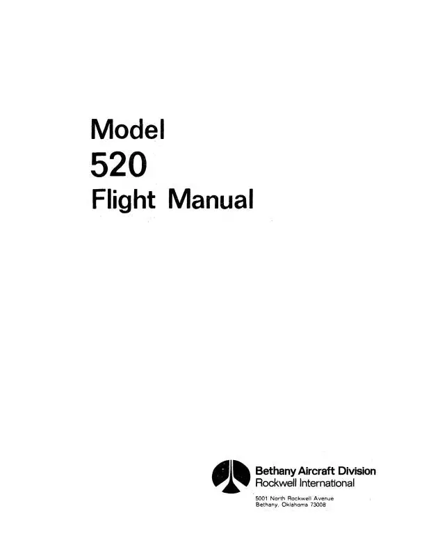 Aero Commander 520 1952-54 Flight Manual (Ac520-52-54-F-C) 1
